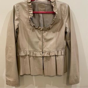 Banana Republic Tan Leather Jacket M